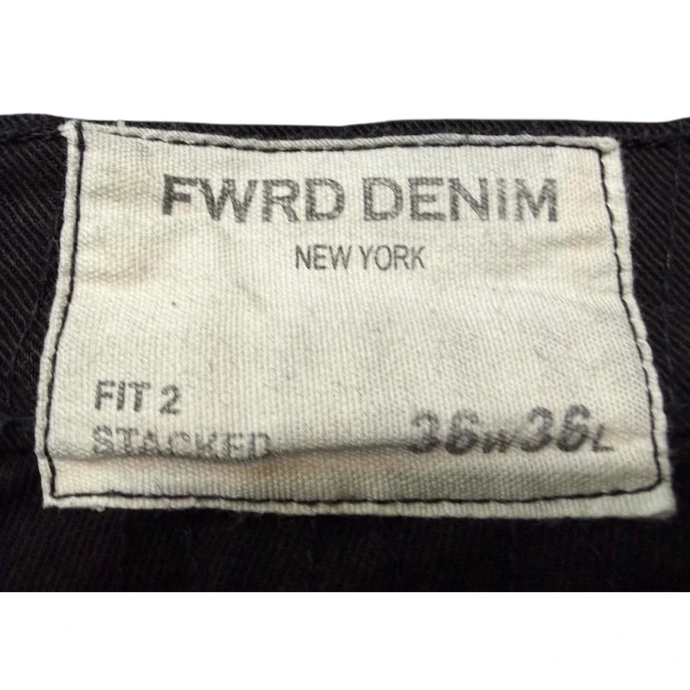 FWRD Denim New York Mens 36x36 Black Floral Lace Overlay Fit 2 Stacked Jeans